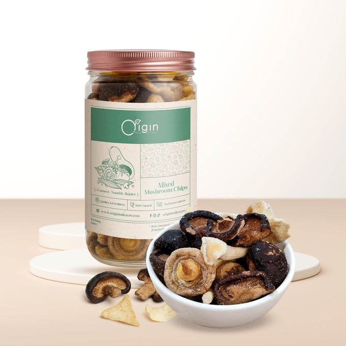 Mixed Mushroom Chips Container - Origin Bulk Store