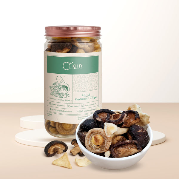 Mixed Mushroom Chips Container - Origin Bulk Store
