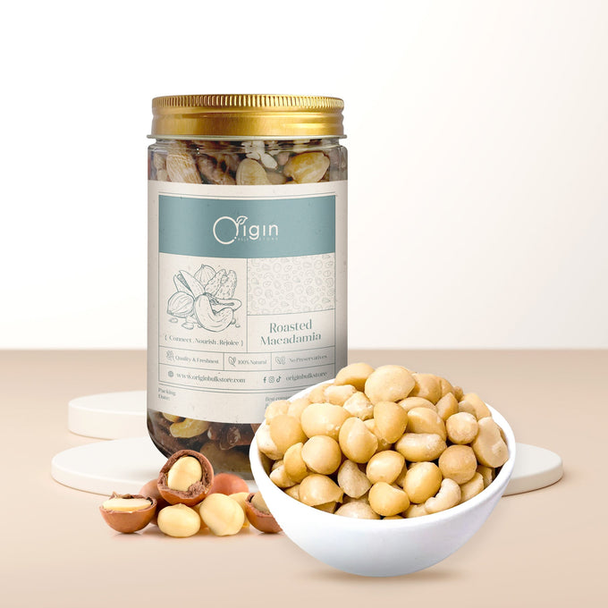 Roasted Macadamia Nuts Container (Unsalted) - Origin Bulk Store